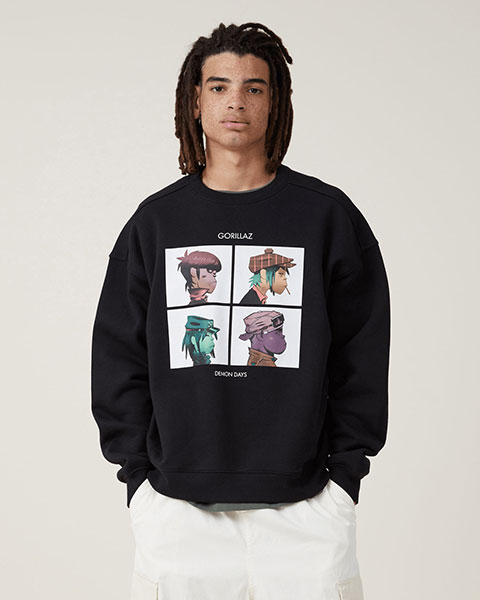 Cotton On Box Fit Music Crew Sweater